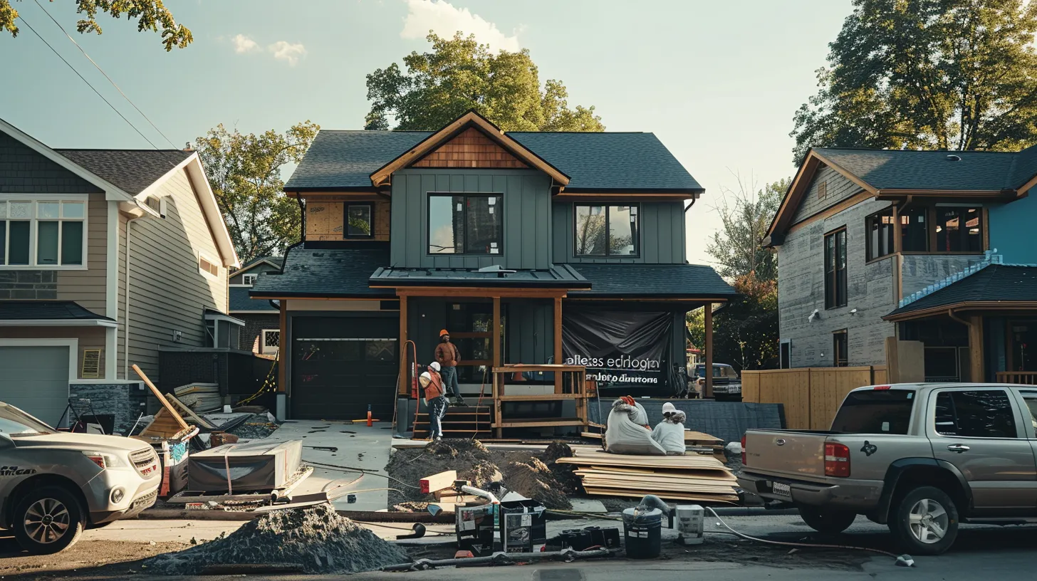 Energy-efficient insulated siding being installed on a Hamilton home