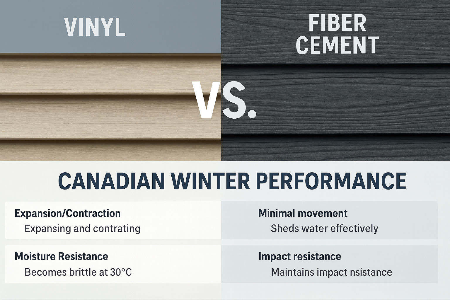 Vinyl versus fiber cement siding comparison Canada